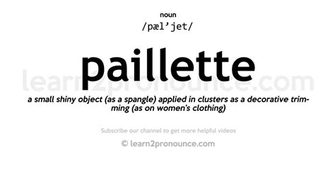 paillette adj meaning.